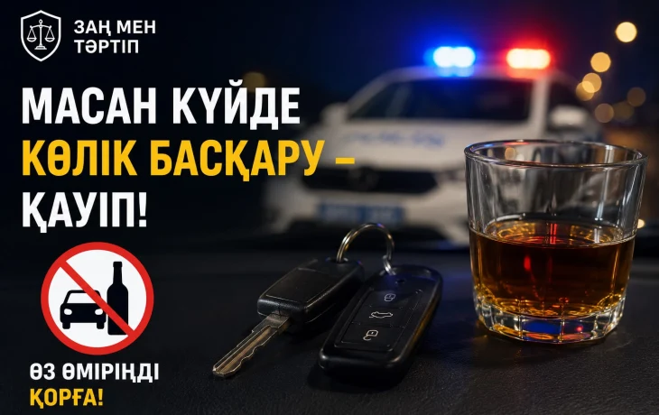 Мас күйінде көлік басқару &ndash; заң бұзушылық әрі қоғамға қауіпті әрекет