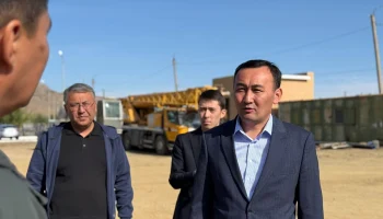 Облыс әкімі Есет Байкен Ұлытау ауданындағы аурухана құрылысының барысын қайта тексерді. Қазіргі таңда құрылыс жұмыстары 65%-ға орындалған